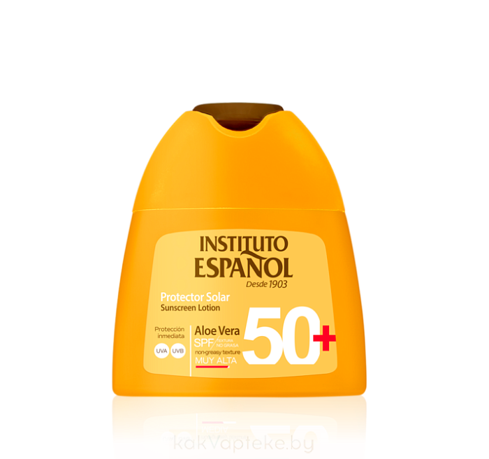 INSTITUTO ESPANOL Солнцезащитный влагостойкий легкий лосьон с Алоэ Вера SPF50+ / SUNSCREEN LOTION ALOE VERA SPF50+, 100мл