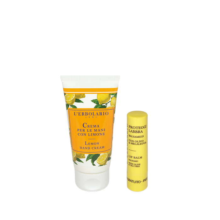 L'Erbolario Набор: Лимон крем для рук 75 мл+Защитный бальзам для губ с оливковым маслом и маслом чайного дерева 4,5 мл