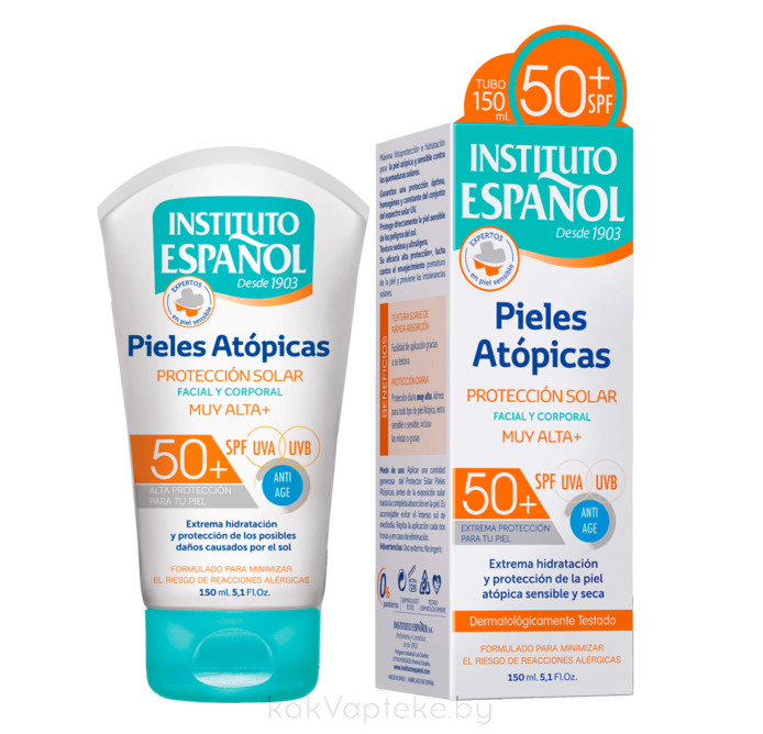 INSTITUTO ESPANOL Солнцезащитный крем для сухой и атопической кожи лица  и тела SPF50+ линии Atopic Skin / ATOPIC SKIN SUN PROTECTION SPF50+, 150мл