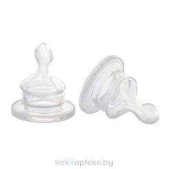 ПОМА Соска силиконовая (медленный поток) 0+, арт. 1811, 2 шт