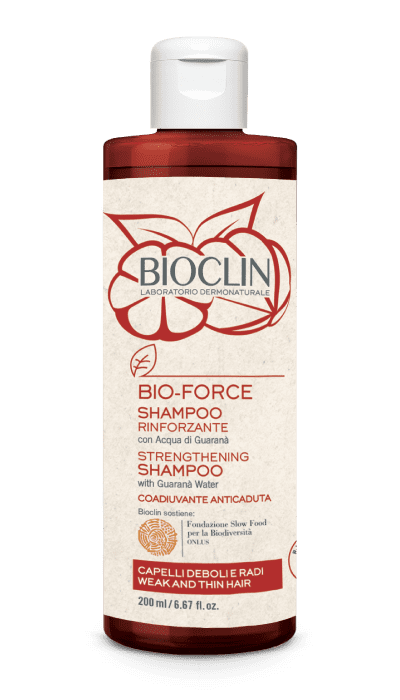 BIOCLIN BIO-FORCE Укрепляющий шампунь для ослабленных и тонких волос (гуарана), 200 мл