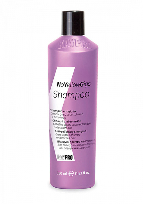 KAYPRO No Yellow Gigs Шампунь против желтизны для светлых, обесцвеченных и седых волос 350 мл.