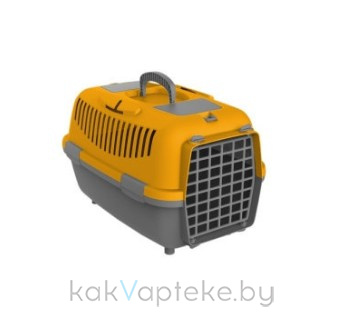 KIRI-KIRI Контейнер для переноски питомца  NOMADE 2, 55x36x35 см, тёмно-серый / оранжевый, до 8 кг