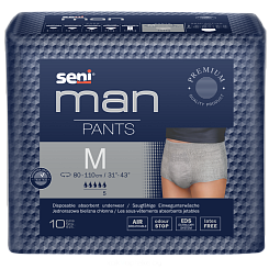 SENI MAN PANTS Впитывающие трусы для мужчин в размере M (medium/средний) по 10 штук