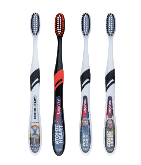 Longa Vita зубная щетка для взрослых (ATOMIC HEARTсредней жесткости), арт F-07 1 шт