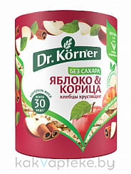 Dr.Korner Хлебцы хрустящие Злаковый коктейль яблочный с корицей 90 г, к.740