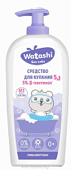 WATASHI Детское средство для купания 5в1 0+, 250 мл