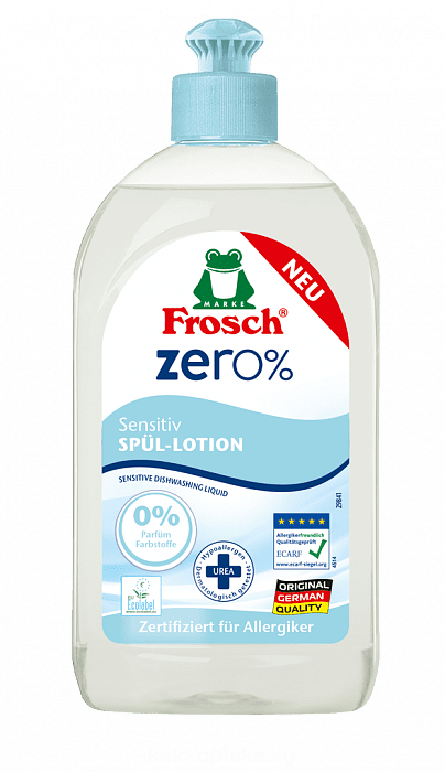 FROSCH ZERO% (Фрош Зеро 0%) Бальзам для мытья посуды Сенситив, 500 мл