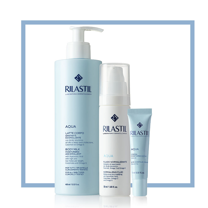 Rilastil AQUA Увлажняющее и смягчающее молочко для тела для всех типов кожи  400 мл