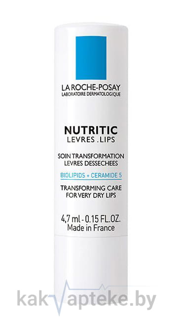La Roche-Posay Nutritic Lips Бальзам для кожи губ для очень сухой кожи питательный, 4,7 мл