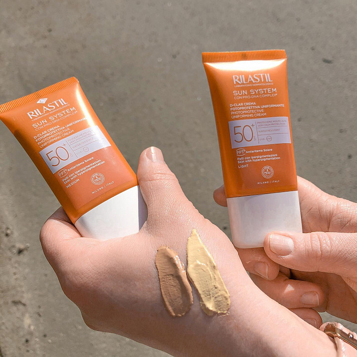 Rilastil D-CLAR Крем выравнивающий тон кожи склонной к гиперпигментации SPF 50+ тон натуральный бежевый, 40 мл