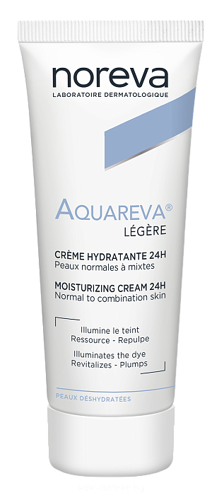 NOREVA АКВАРЕВА Увлажняющий крем для лица 24 ч, легкая текстура, 40 мл