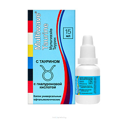 Капли универс. офтальм-е «MULTIWAVE-TAURINE» (во флаконах объемом 15 мл)