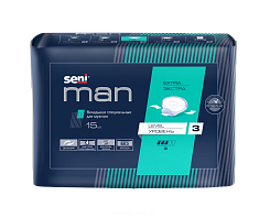SENI MAN вкладыши специальные для мужчин EXTRA LEVEL 3 (экстра уровень 3) 15 шт