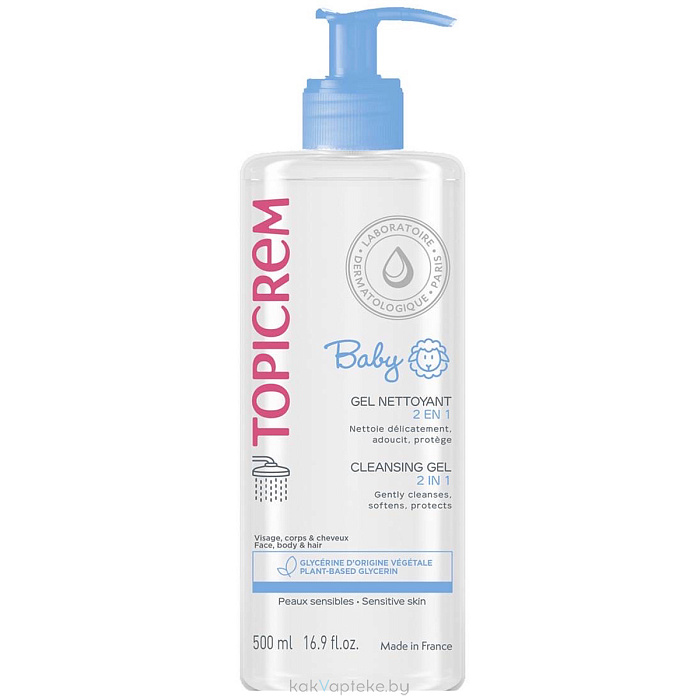 TOPICREM Baby Очищающий гель 2 в 1, 500 мл