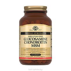 Solgar Комплекс глюкозамина и хондроитина и МСМ, БАД таблетки №60