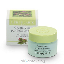 L'Erbolario Крем для жирной загрязненной кожи лица с репейником и розмарином 30 мл