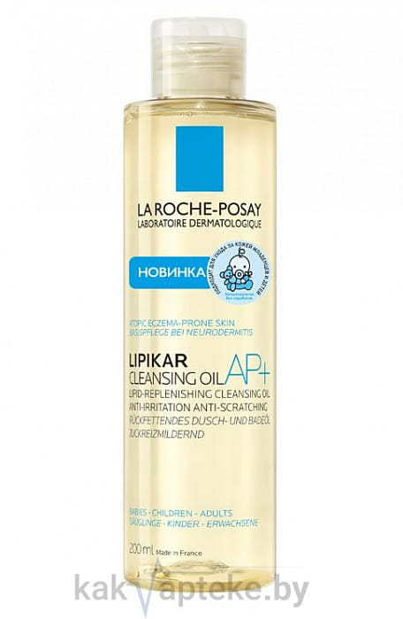 La  Roche-Posay  Масло  липидовосполняющее смягчающее для ванны и душа 
Lipikar AP+Oil/Липикар АП+ 200мл.