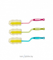 ПОМА Ершик с губкой для мытья бутылочек, арт. 5117, 1 шт