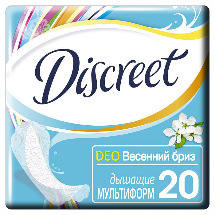 Discreet Deo Spring Breeze Multiform Женские гигиенические прокладки на каждый день, 20 шт