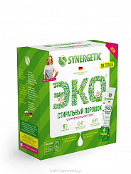 SYNERGETIC Биоразлагаемый конц.  Универ. гипоаллергенный порошок для стирки (50 стирок), 50*25 г