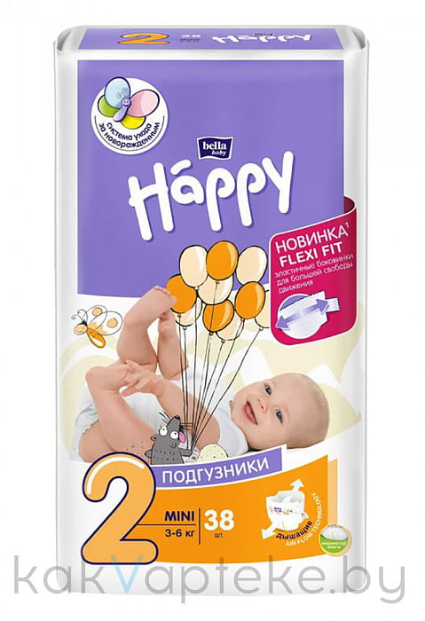 Bella Baby Happy mini Подгузники гигиенические для детей (Flexi Fit) 38 шт
