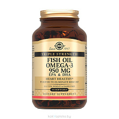 Solgar Тройная Омега-3 950 мг ЭПК и ДГК, БАД капсулы №50