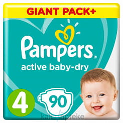 PAMPERS Active Baby-Dry Детские одноразовые подгузники Maxi, 90 шт