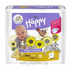 Bella Baby Happy Maxi Plus Подгузники гигиенические для детей (Flexi Fit), 12 шт