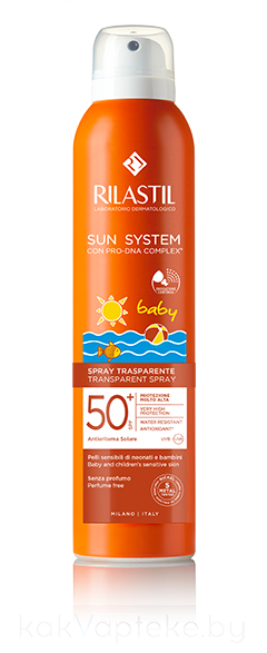 Rilastil SUN SYSTEM BABY Солнцезащитный прозрачный спрей для детей SPF 50+ 200 мл