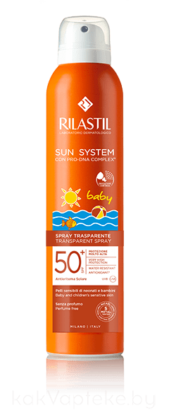 Rilastil SUN SYSTEM BABY Солнцезащитный прозрачный спрей для детей SPF 50+ 200 мл