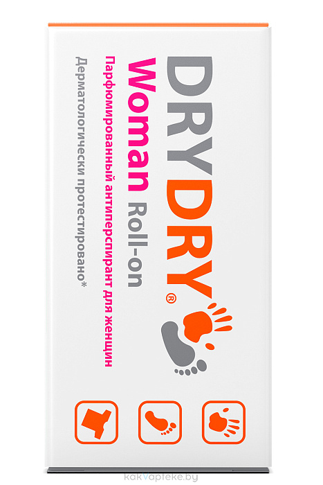 Антиперспирант парфюмированный / средство при нормальном и обильном потоотделении для женщин "DRYDRY  Woman", 50мл