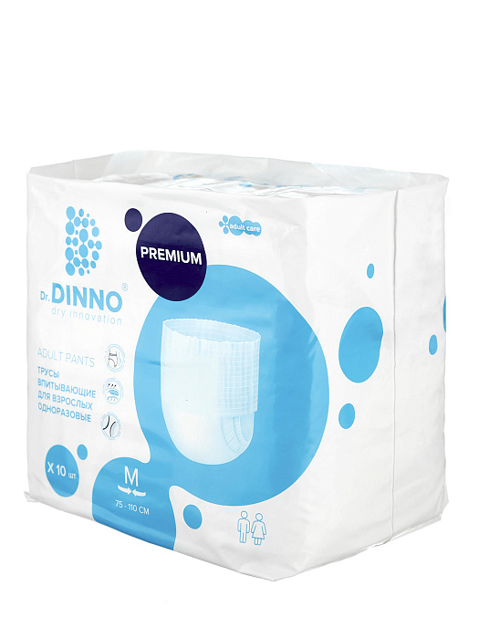 Dr.DINNO Premium Трусы впитывающие для взрослых одноразовые (размер M) 10 шт