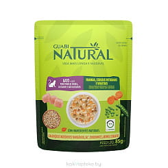 GUABI NATURAL Дополнительный консервированный влажный корм для кошек. Курица, цельное зерно и овощи, 85г