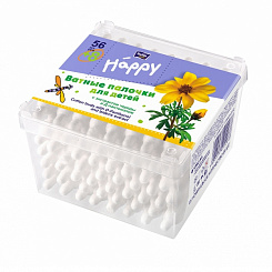 Bella Baby Happy Ватные палочки с экстрактом череды и Д-пантенолом, 56 шт