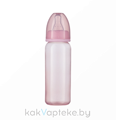 ПОМА Бутылочка 240 мл (ПП) с молочной соской (силикон, быстрый поток) 6 мес + арт. 8010, 1 шт