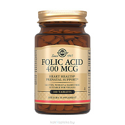 Solgar Фолиевая кислота 400 мкг, БАД таблетки №100