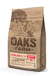 OAK'S FARM Полноценный сбалансированный беззерновой корм для зрелых стерилизованных кошек Salmon / Лосось.  2кг