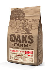 OAK'S FARM Полноценный сбалансированный беззерновой корм для зрелых стерилизованных кошек Salmon / Лосось.  2кг