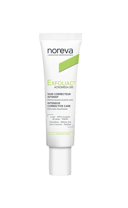 NOREVA ЭКСФОЛИАК Акномега 200 интенсивный корректирующий крем для лица, 30 мл