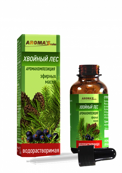 AROMA’Saules Аромакомпозиция эфирных масел водорастворимая "Хвойный лес",30 мл