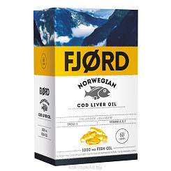 Рыбий жир Фьорд норвежский из печени трески капсулы  №60