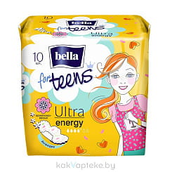 Bella for Teens Ultra Energy Супертонкие женские гигиенические впитывающие ароматизированные прокладки, 10 шт