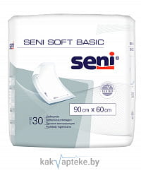 Seni soft Basic Пеленки одноразовые (впитывающие) 90х60 30 шт