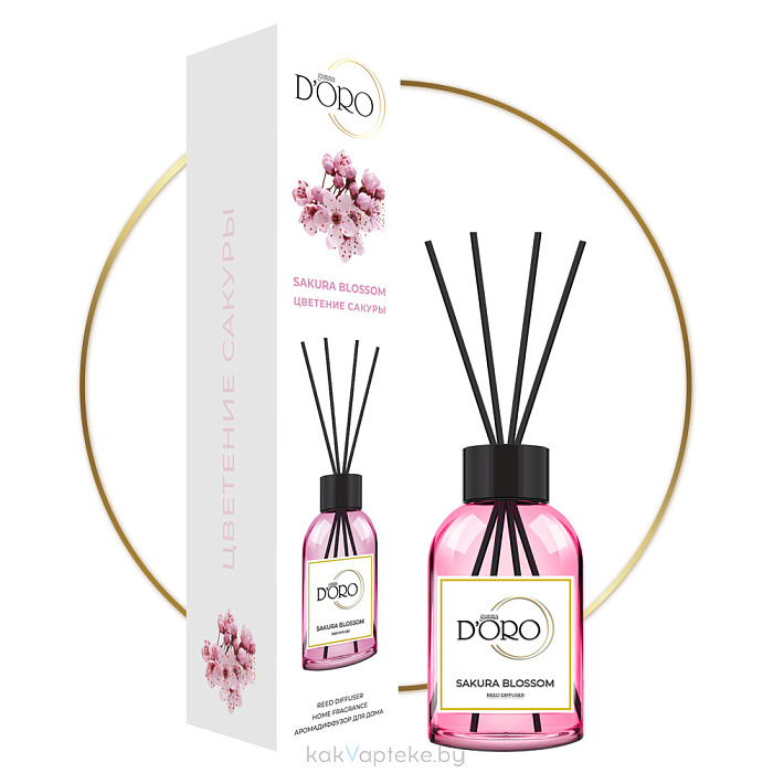 Gamma D'ORO Аромадиффузор для дома Цветение сакуры 100 мл SAKURA BLOSSOM