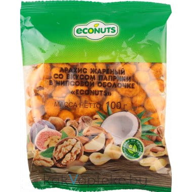 Econuts Арахис жареный в хрустящей оболочке со вкусом паприки, 100 гр