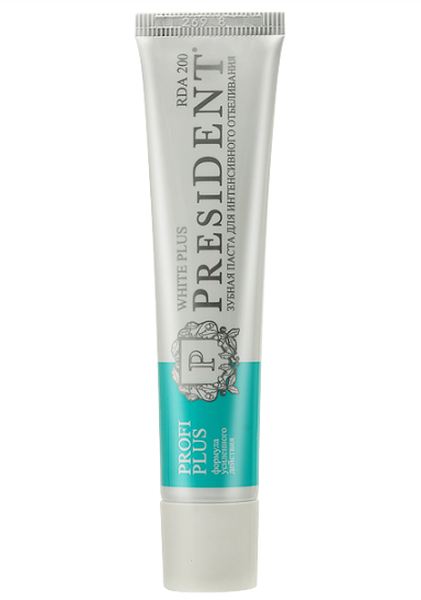 PRESIDENT PROFI PLUS Зубная паста White Plus (200 RDA), 30 мл