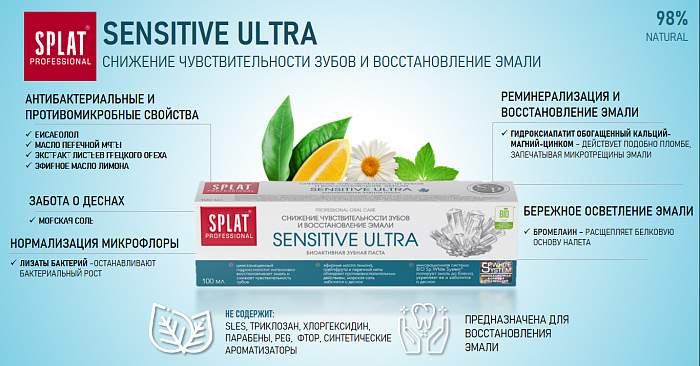 SPLAT Professional Зубная паста SENSITIVE ULTRA/СЕНСЕТИВ УЛЬТРА 100 мл