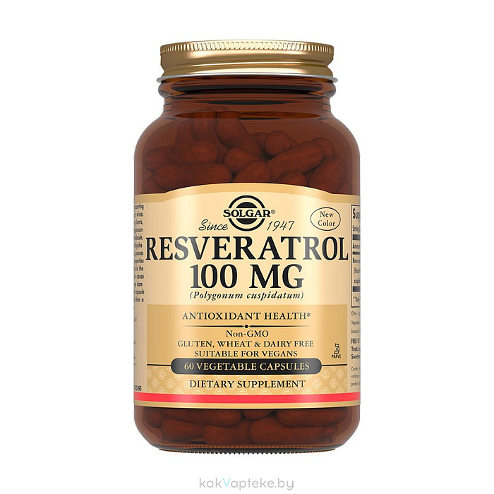 Solgar Ресвератрол 100 мг, БАД капсулы №60