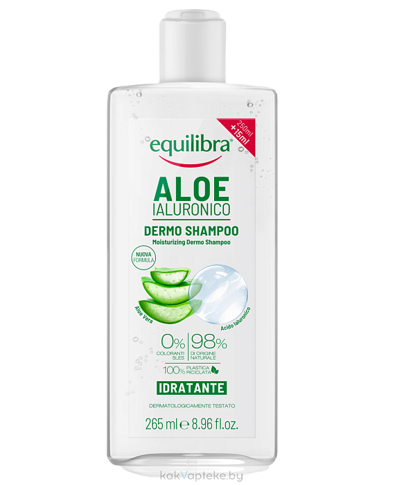 EQUILIBRA АЛОЭ Гиалуроновый шампунь 265 мл